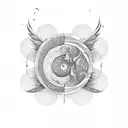 icarus with yin yang tattoo design idea