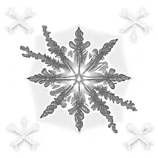 A beach scene with palm trees and waves, with a snowflake incorporated into the design tattoo design idea