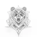 Design a marvel-themed tattoo showcasing a bear and Barcelona's iconic architecture tattoo design idea