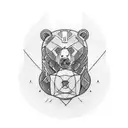 Design a marvel-themed tattoo showcasing a bear and Barcelona's iconic architecture tattoo design idea