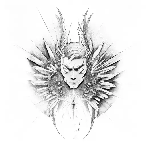 Icarus fall tattoo design idea