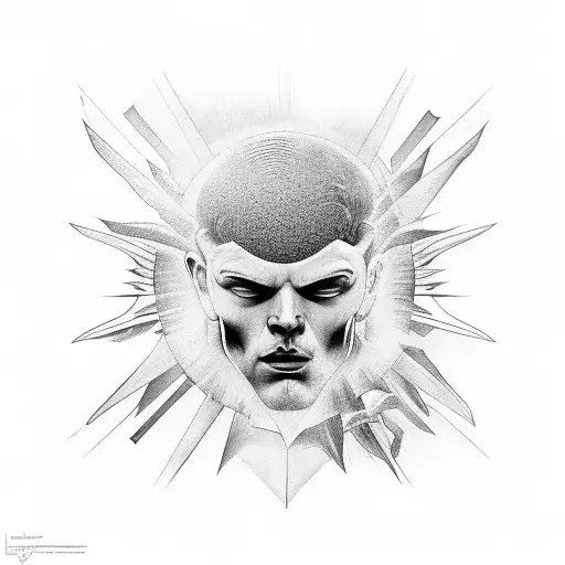 Icarus with sunlight tattoo design idea