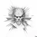 Icarus fall tattoo design idea