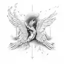 Icarus fall tattoo design idea