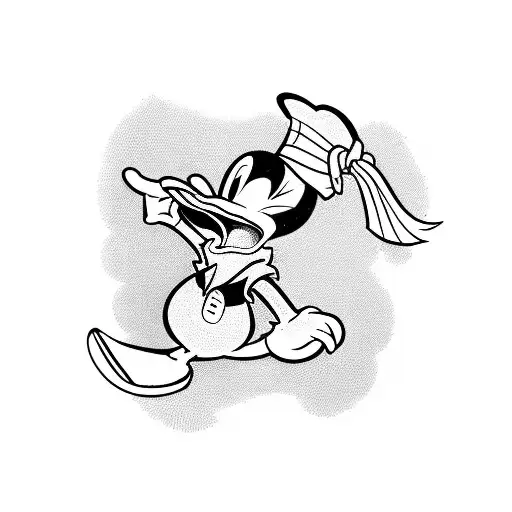 Donald duck with money tattoo design idea