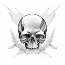 half skull half butterfly offset tattoo design idea