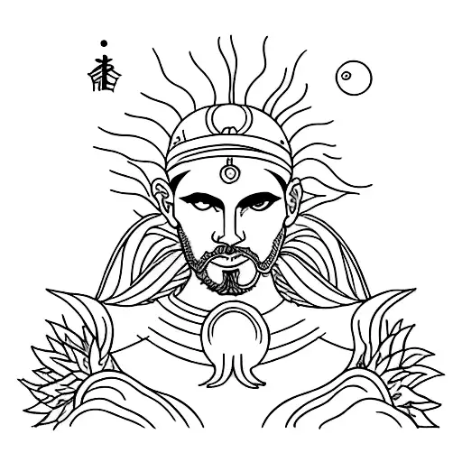 the sun tarot card tattoo design idea