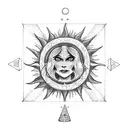the sun tarot card tattoo design idea