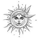 the sun tarot card tattoo design idea