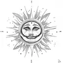 the sun tarot card tattoo design idea