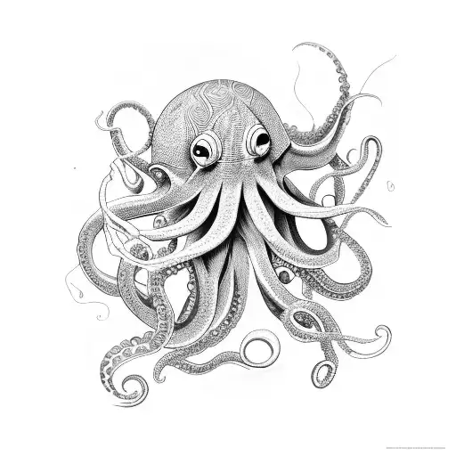 octopus and angler fish  tattoo design idea