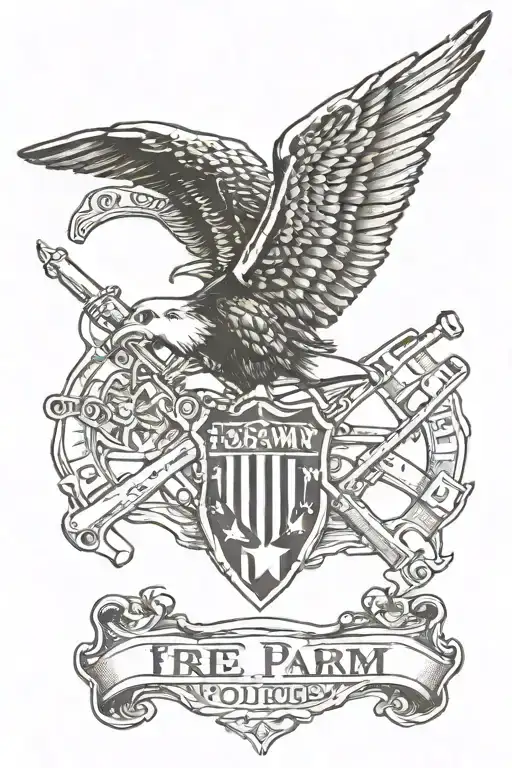 army, fire department, military police tattoo design idea