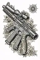 m4 rifle tattoo design idea