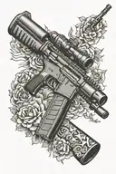 m4 rifle tattoo design idea