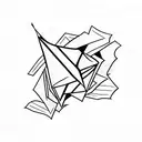 paper airplane tattoo design idea