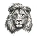 lion statue head tattoo design idea