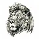 lion statue head tattoo design idea