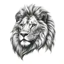 lion statue head tattoo design idea