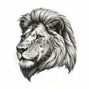 lion statue head tattoo design idea
