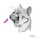 pink panther with ciggarette tattoo design idea