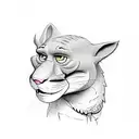 pink panther with ciggarette tattoo design idea