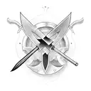 two badass axe  tattoo design idea