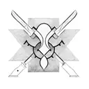 two badass axe  tattoo design idea