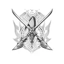 two badass axe  tattoo design idea