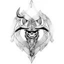 two badass battle viking axe  tattoo design idea