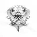 two badass battle viking axe  tattoo design idea
