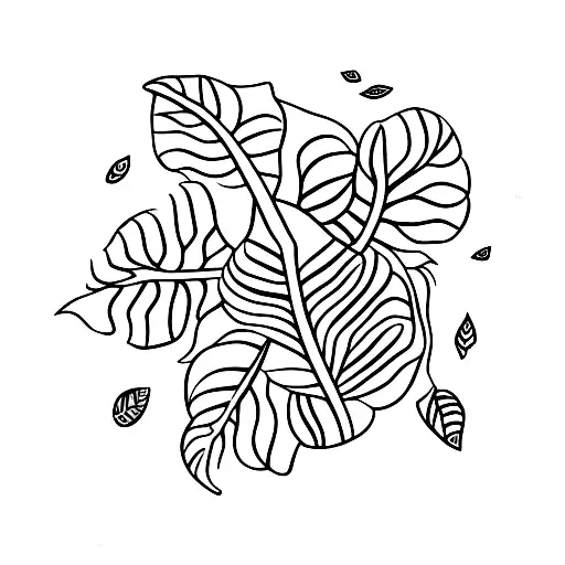 Sword with fig leaves tattoo design idea