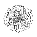 Sword with fig leaves tattoo design idea