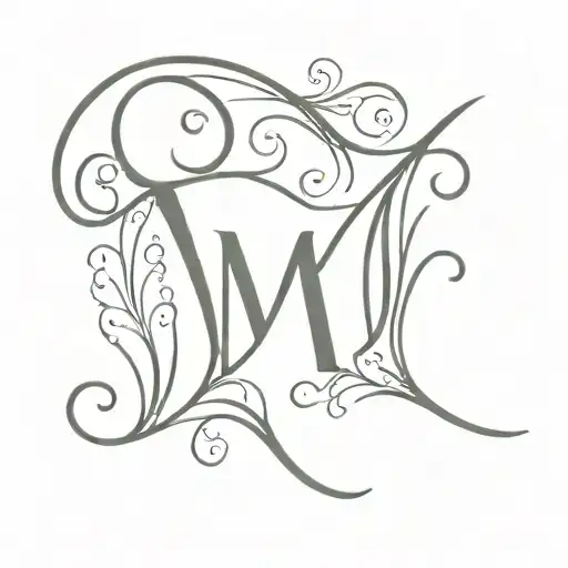 name initials with MJPD letters M tattoo design idea