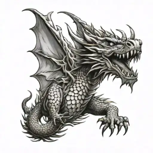 A dragon going through a filipino sun tattoo design idea