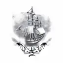 Raiders Pirate Ship tattoo design idea