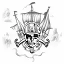 Raiders Pirate Ship tattoo design idea