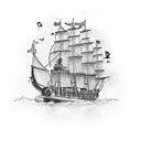 Raiders Pirate Ship tattoo design idea