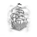 Raiders Pirate Ship tattoo design idea