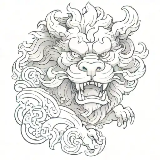 Foo Dog tattoo design idea