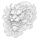 Foo Dog tattoo design idea