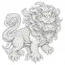 Foo Dog tattoo design idea