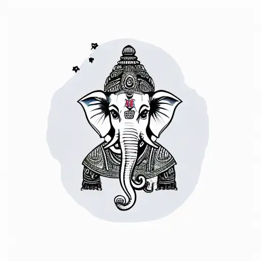 Ganesha side view tattoo design idea