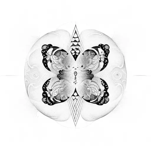 Yin and Yang butterflies  tattoo design idea