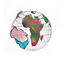 africa continent as a african woman hair tattoo design idea