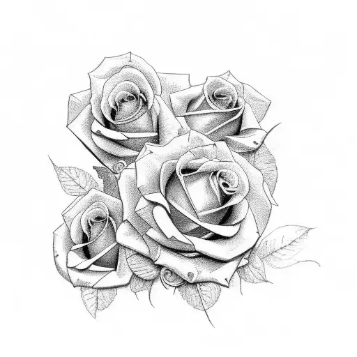 Roman numerals 06/12/2007 with roses and birds around it  tattoo design idea