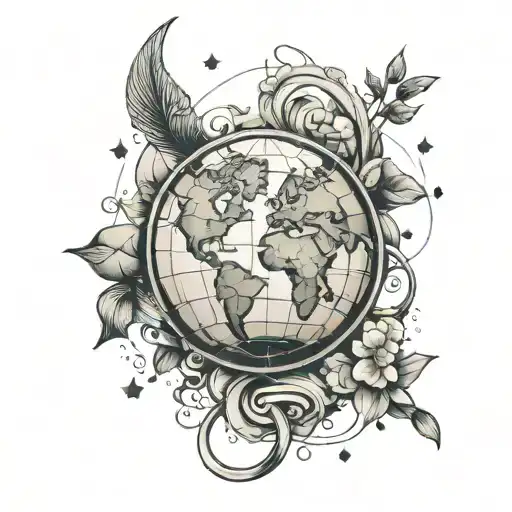 minimalist tattoo, puzzle with planet earth inside and there is a soccer data chart. Rosa dos ventos, aviao, Infinity sy tattoo design idea