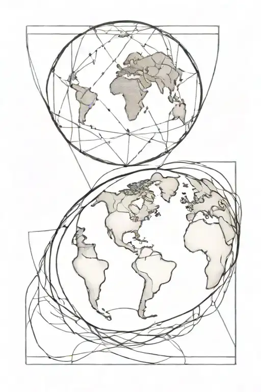 minimalist tattoo, puzzle with planet earth inside. Rosa dos ventos, aviao, Infinity sy tattoo design idea