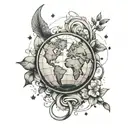 minimalist tattoo, puzzle with planet earth inside and there is a soccer data chart. Rosa dos ventos, aviao, Infinity sy tattoo design idea