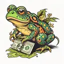 toad and money tattoo design idea