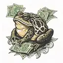toad and money tattoo design idea